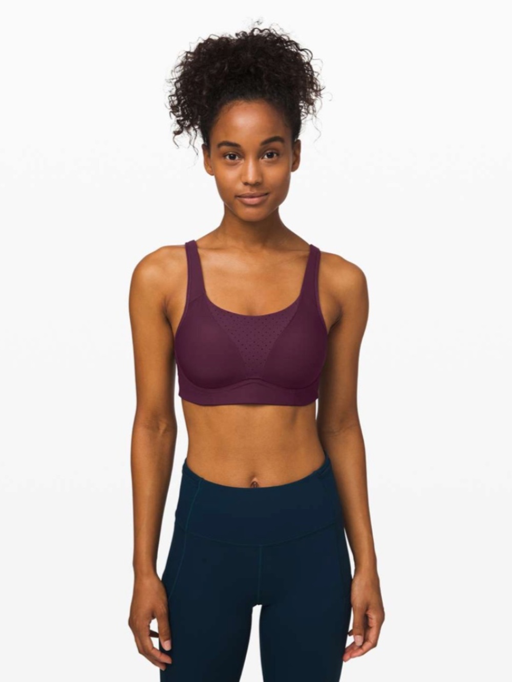 Lululemon Run Times High Support Sports Bra Size 34D Arctic Plum Dark Purple